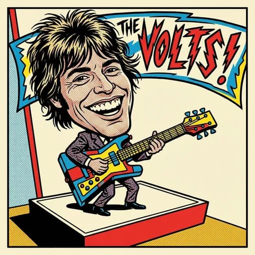 AI caricature of a musician in pop art style