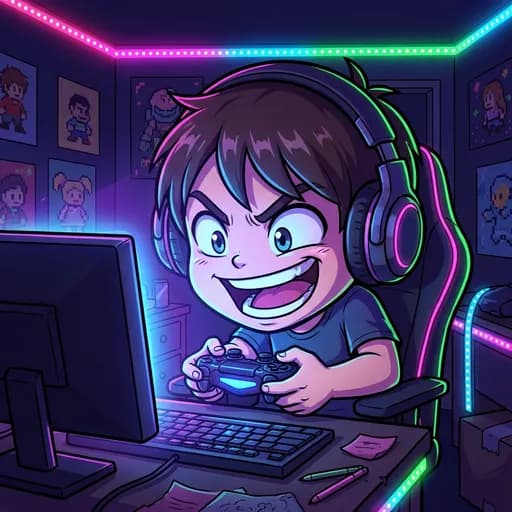 ChatGPT caricature of a gamer in anime style