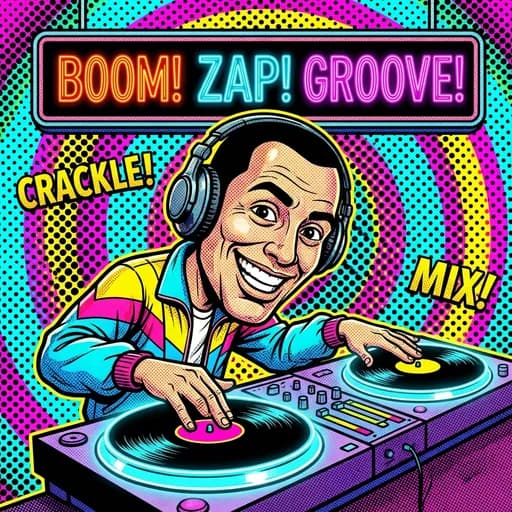 ChatGPT caricature of a DJ in pop art style