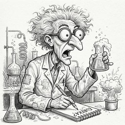 AI caricature of a scientist in sketch style
