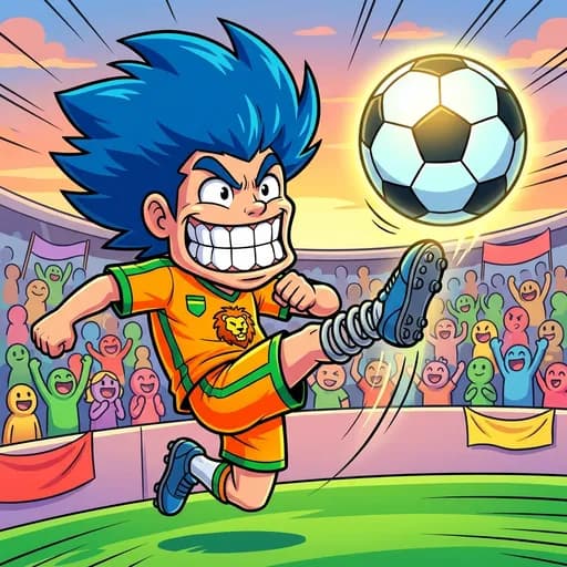 AI caricature of a soccer player in anime style