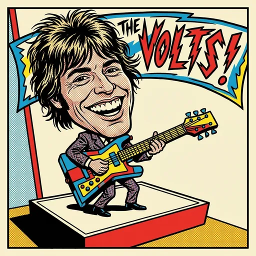 AI caricature of a musician in pop art style