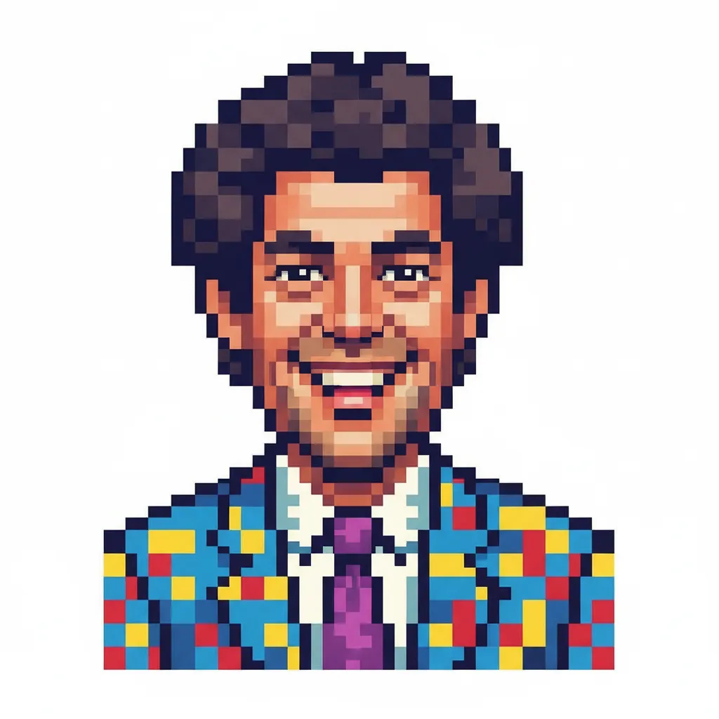 Pixel Art caricature style