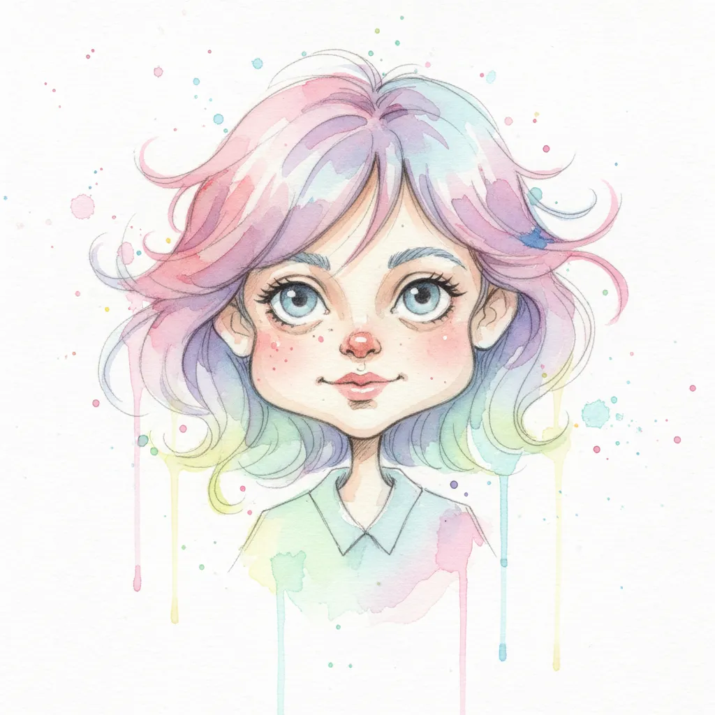 Watercolor caricature style